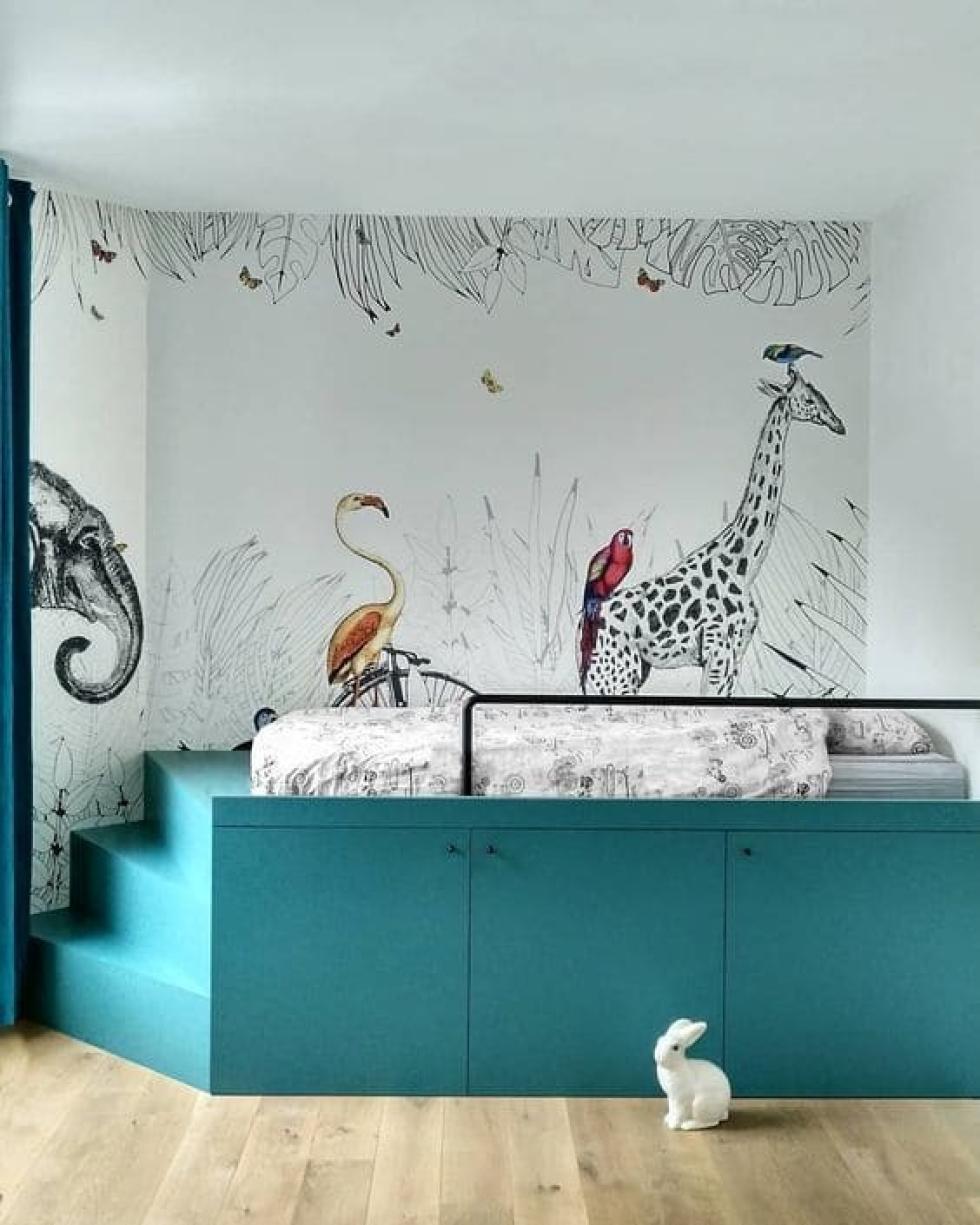 Podestbett in Blau 01 - Lagon