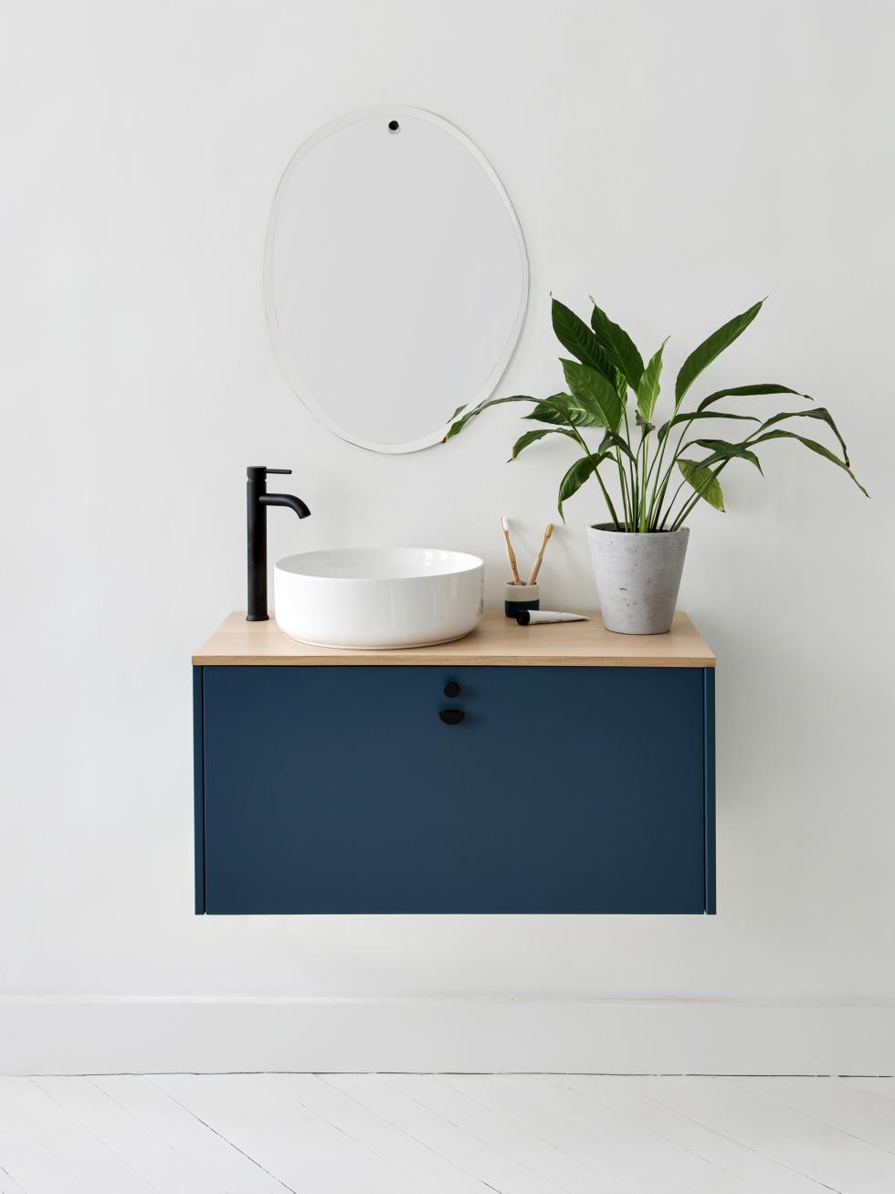 Badezimmer in Blau 03 - Bleu gris
