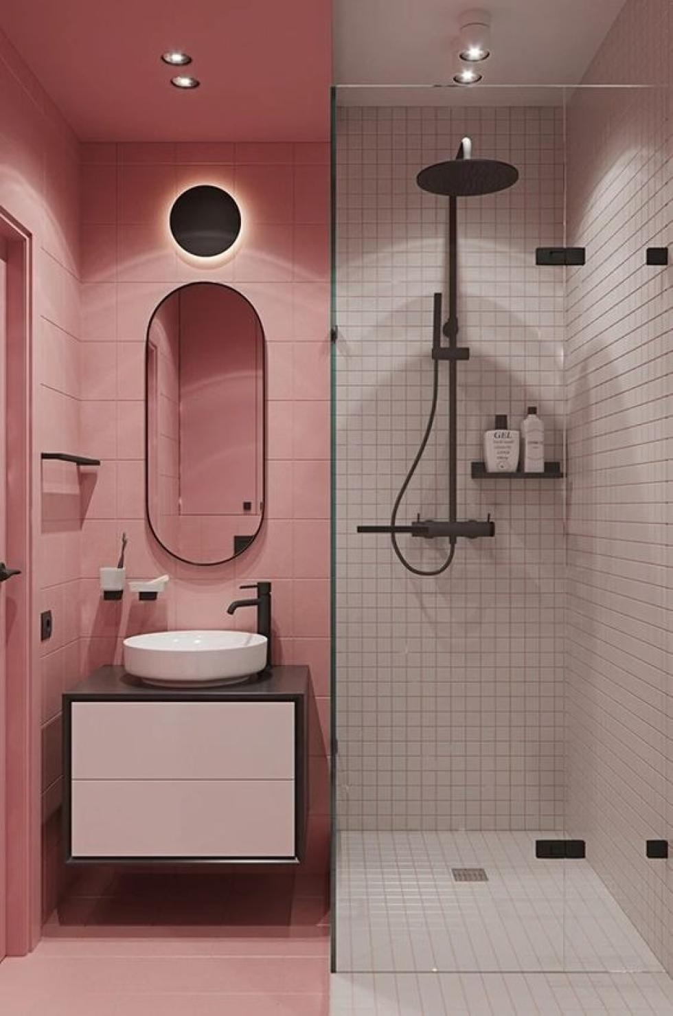 Rosafarbenes Badezimmer