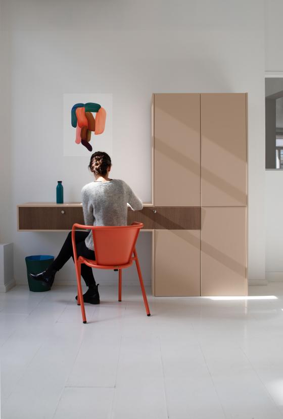 Schreibtisch in Beige 03 - Moka