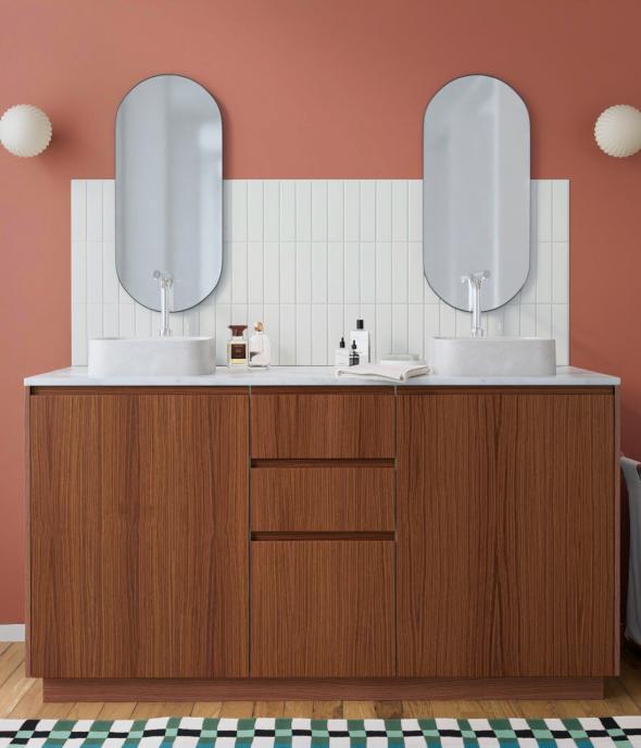 Double sink cabinet to place on the floor - 160cm