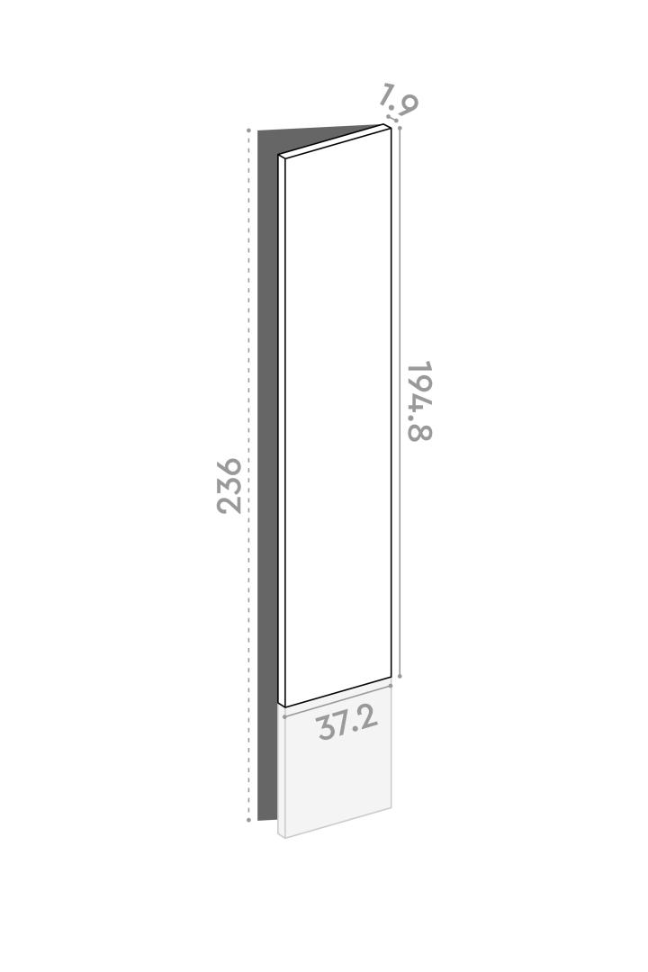 Door 37x195cm - right-hand hinges