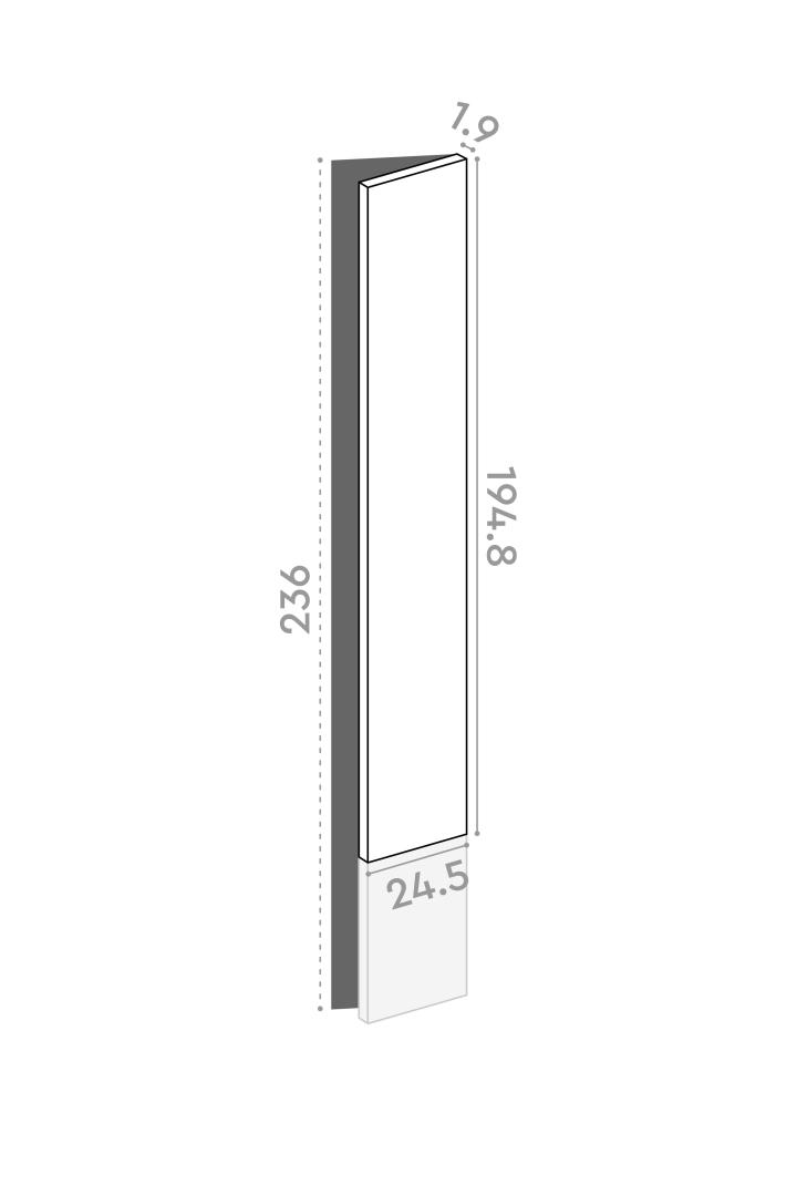 Door 25x195cm - right-hand hinges