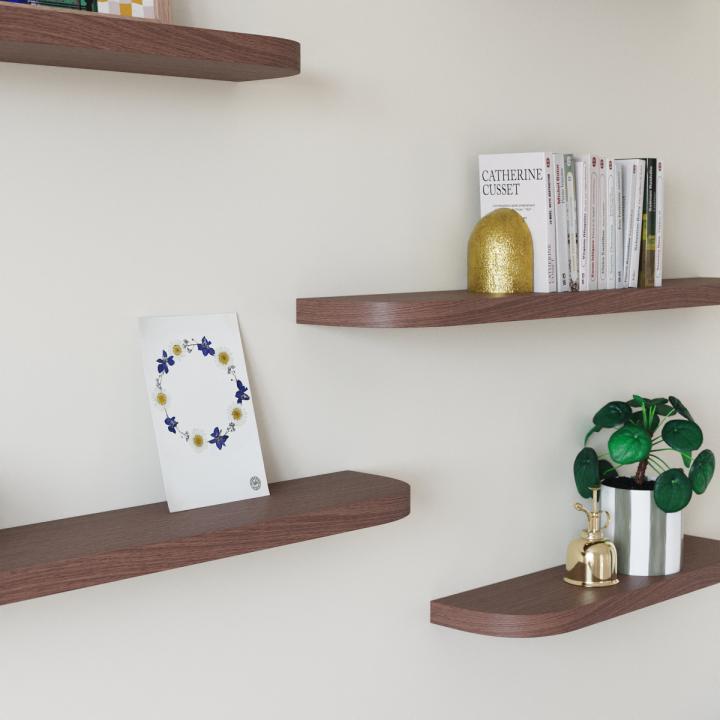 Curved floating shelf