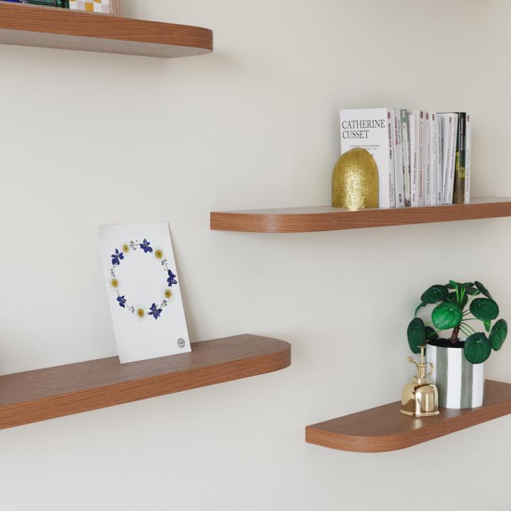Curved floating shelf
