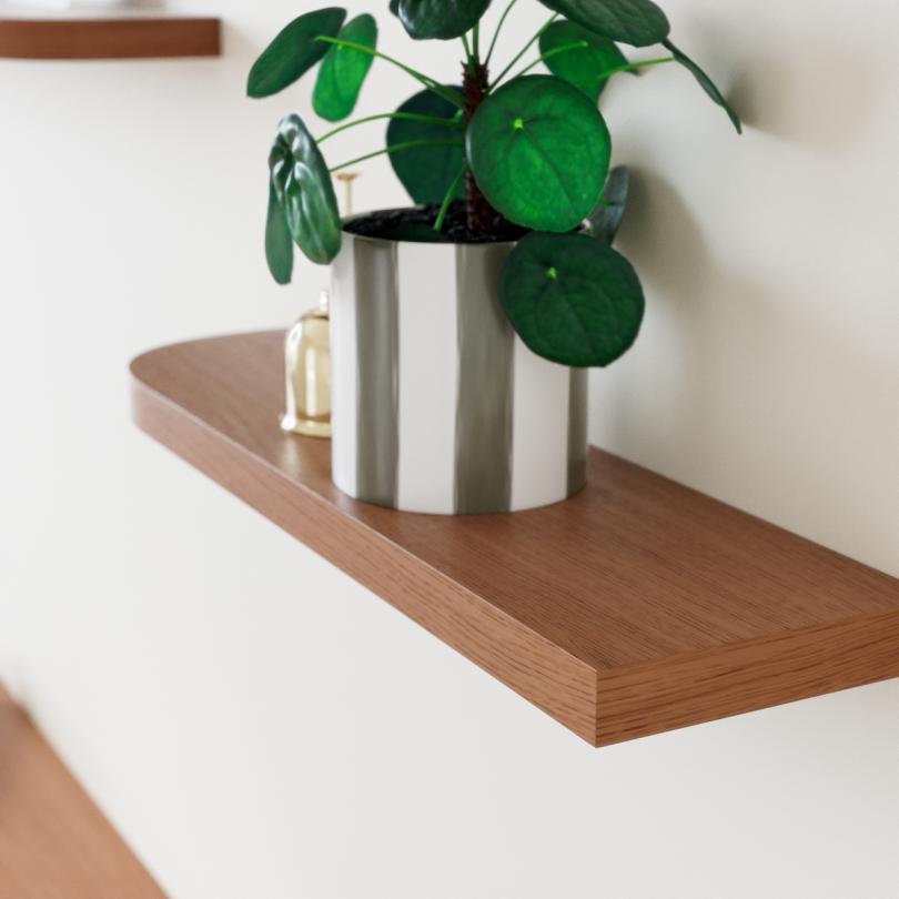 Curved floating shelf