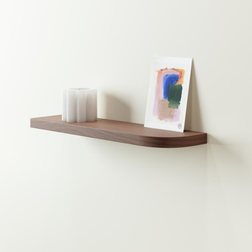 Curved floating shelf