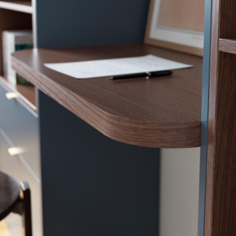 Natural Walnut Curved desk top