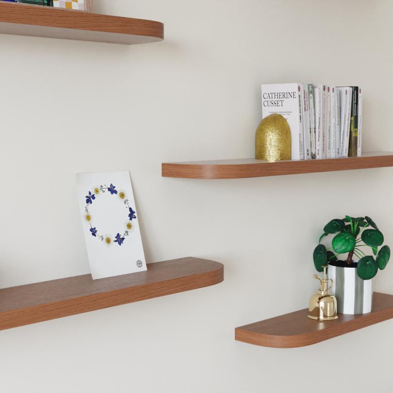 Curved floating shelf