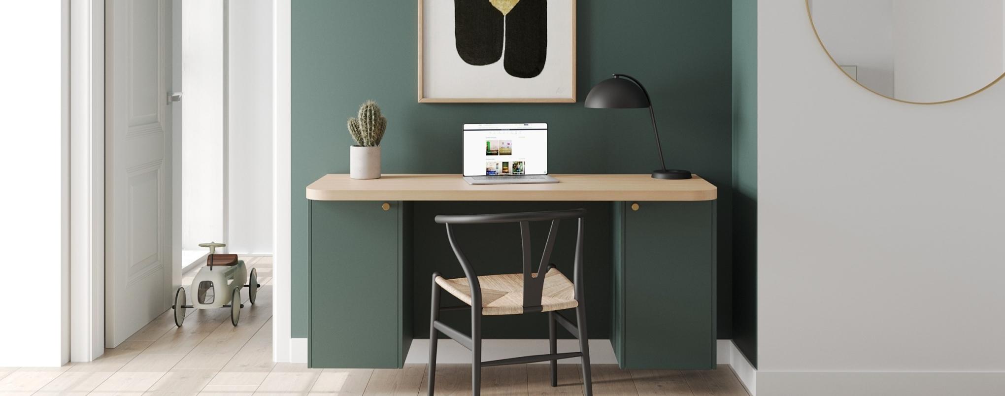 Schreibtisch in Blau - Bleu paon