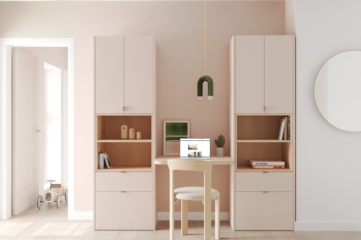 Schreibtisch in Rose Calcaire