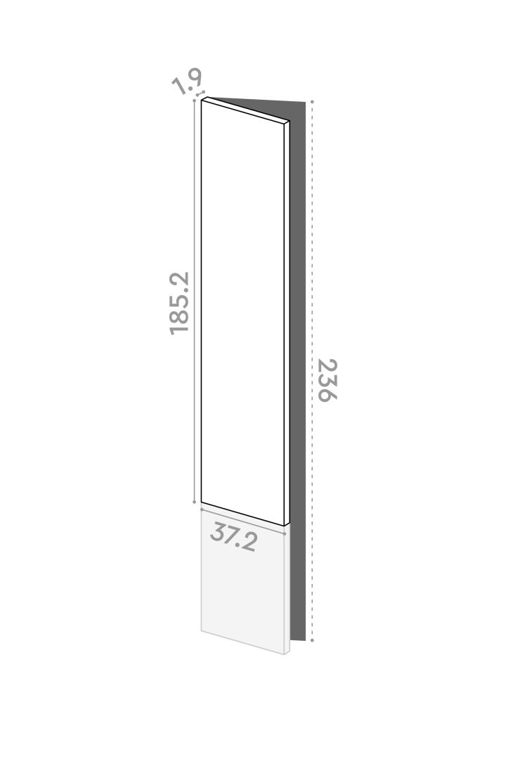 Door 37x185cm - left-hand hinges