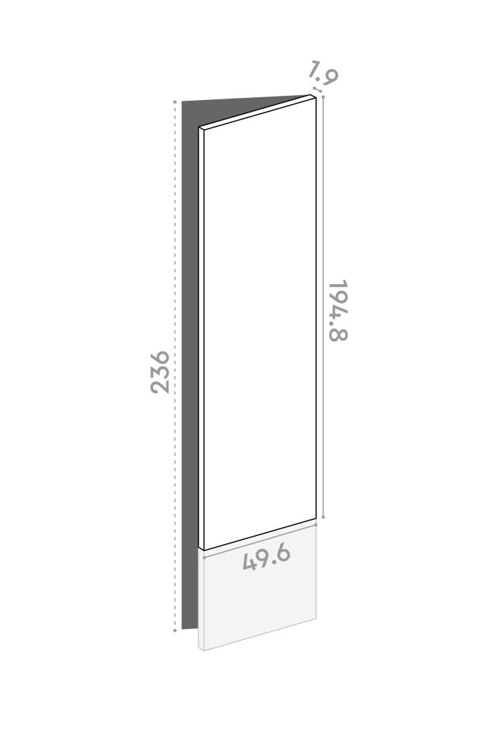 Door 50x195cm - right-hand hinges
