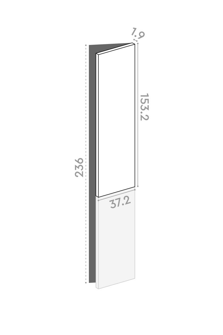 Door 37x153cm - right-hand hinges