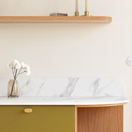 Curved compact laminate backsplashes